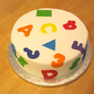 Shapes, Letters And Numbers In Rainbow Colors