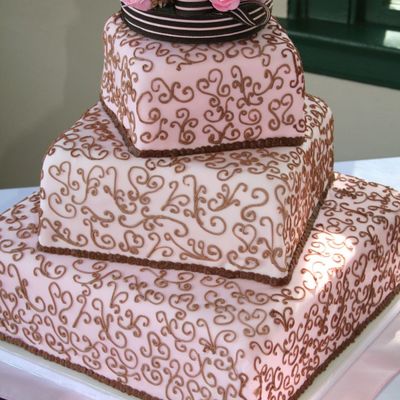 Pink Fondant Wedding Cake