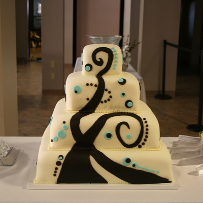 Funky Modern Wedding Cake.