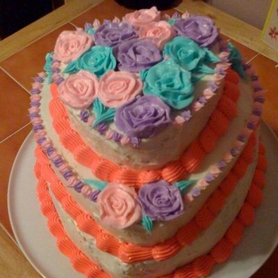 3 Tier Heart Cake
