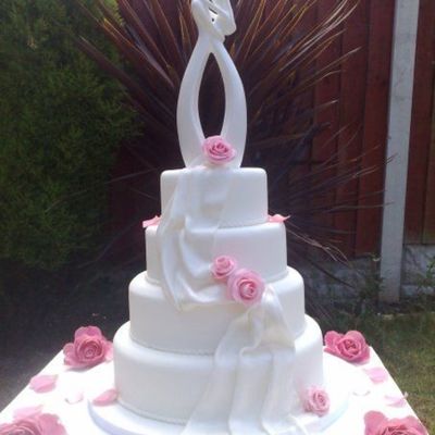 Four Tier Drape Cake