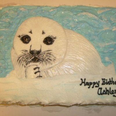 Baby Seal Birthday Cake