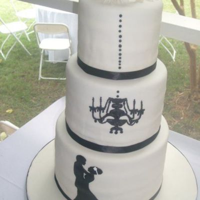 Ballroom Silhouette Wedding Cake
