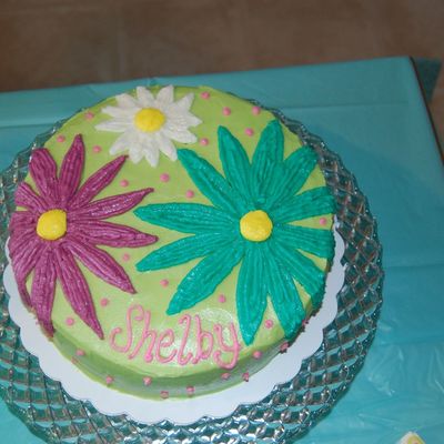 Mod Floral Baby Shower Cake
