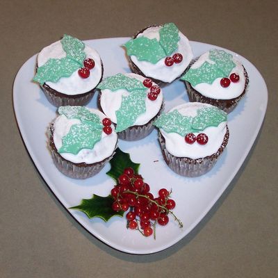 Holly Cupcakes