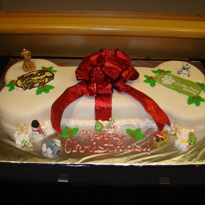 Dog Bone Christmas Cake