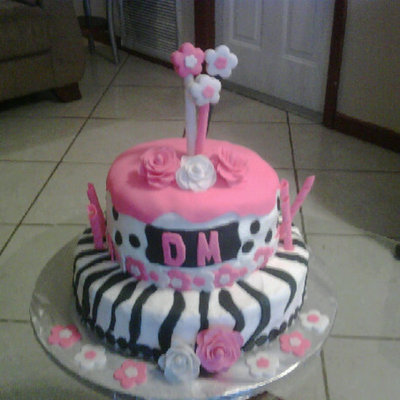 Pink And Black Cake