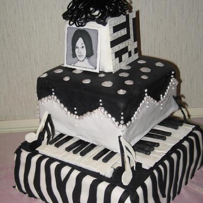 Black And White Birthday Cake