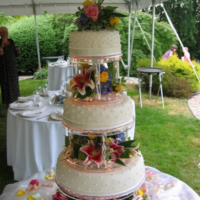 Wedding Cake With Lighted Separators