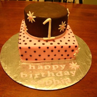 Brown And Pink 1St Birthday