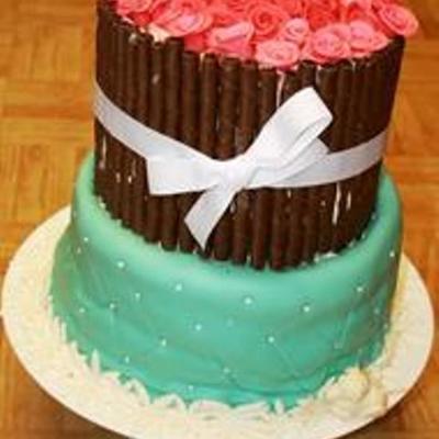 Teal Quilt And Roses