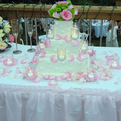 Square Cake With Tea Lights