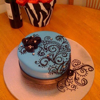 Teal With Black Piping