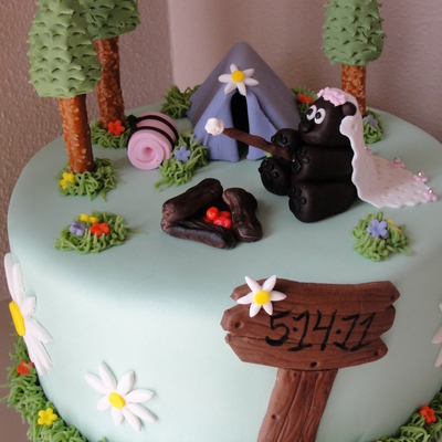 Bridal Shower Camping Cake