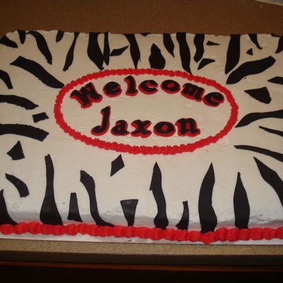 Zebra Baby Shower Sheet Cake