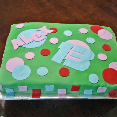 First Fondant B-Day Cake