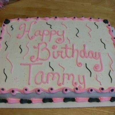Pink & Black Birthday Cake
