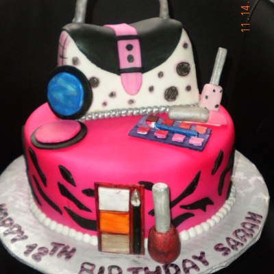 Purse And Makeup Cake
