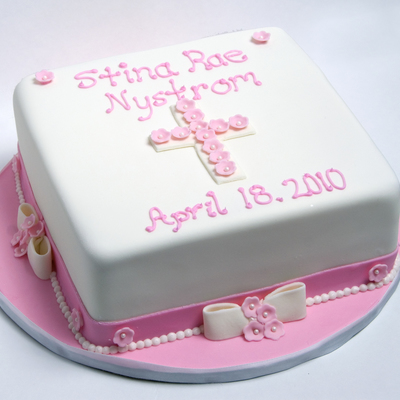 Baby Girl Baptism Cake