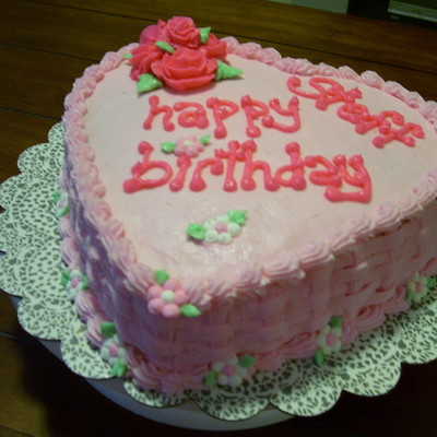 Shades Of Pink Basketweave Birthday Cake
