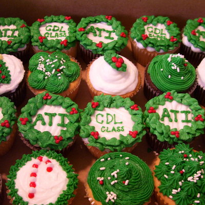 Assortment Of Customized Christmas Cupcakes