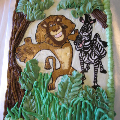 Madagascar Alex & Marty Birthday Cake