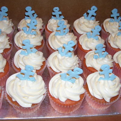 Baby Shower Nautical Anchor Cupcakes
