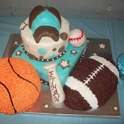 All Star Sports Baby Shower Cake