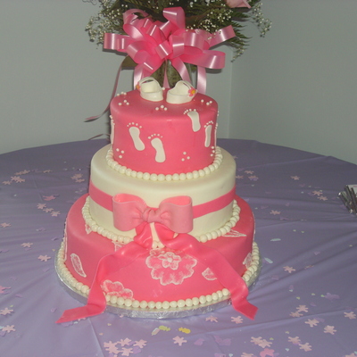 Girl Baby Shower 3 Tier Cake