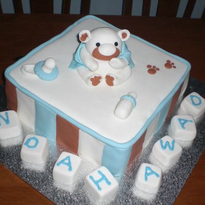 Baby Boy Christening Cake
