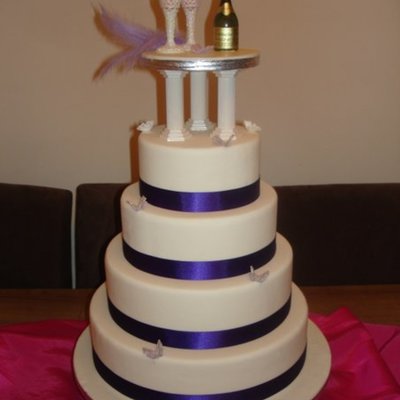 Round Butterfly Wedding Cake