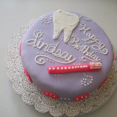 Dental Hygenist Tooth Birthday Cake- Fondant