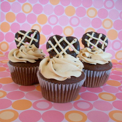 Chocolate Covered Peanut Butter Frosted Cupcakes