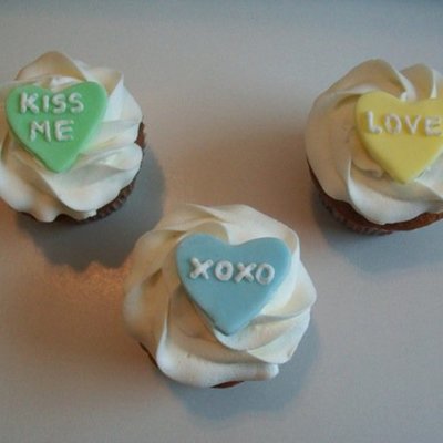 Conversation Heart Cupcakes