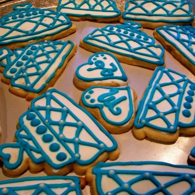 Blue & White Wedding Or Bridal Shower Cookies