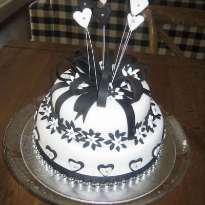 Black And White Birthday Cake
