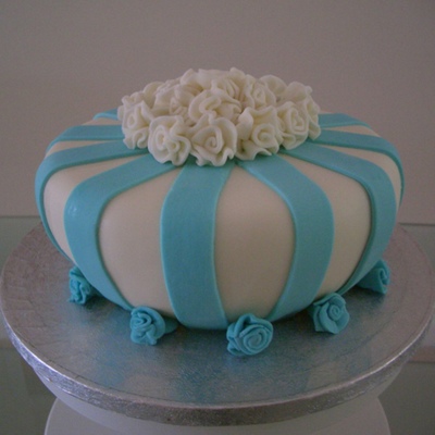 Stripes & Roses Anniversary Cake