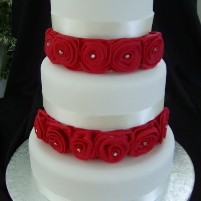 Ribbon Roses With Diamonte