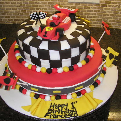 F1 Ferrari 1St Birthday Cake