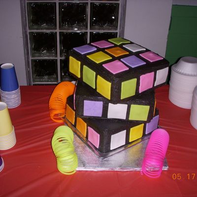 Rubix Cube Cake For 80's Birthday Party Theme