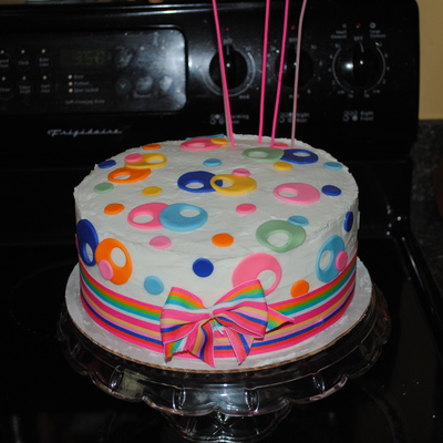 Striped Bow Cake With Matching Colors