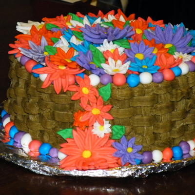 Flower Basket Birthday Cake