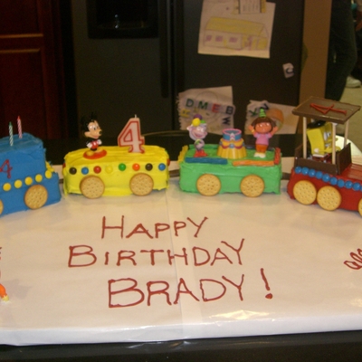 3-D Train Birthday Cake