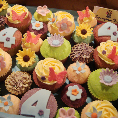 Bright Floral Cupcakes