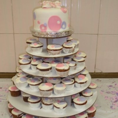 Shoe Baby Shower Cupcake Tiers