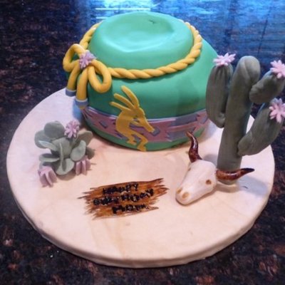 Southwestern Pottery And Scene