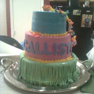 Hawaiian Themed Birthday Cake