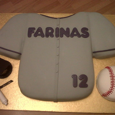 Baseball Jersey Graduation Cake