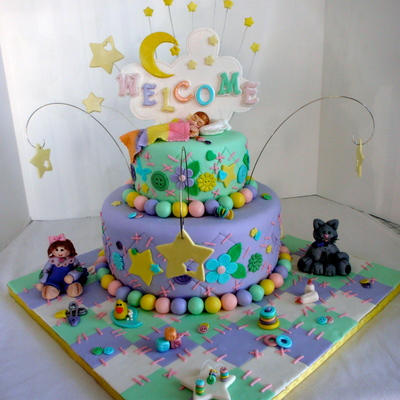 Quilted Baby Shower Cake