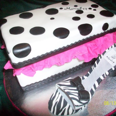Shoe And Shoe Box Cake. My First Shoe Cake.